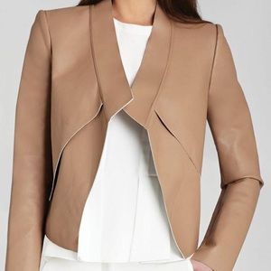 BCBG Maxazria Lloyd tan leather jacket
